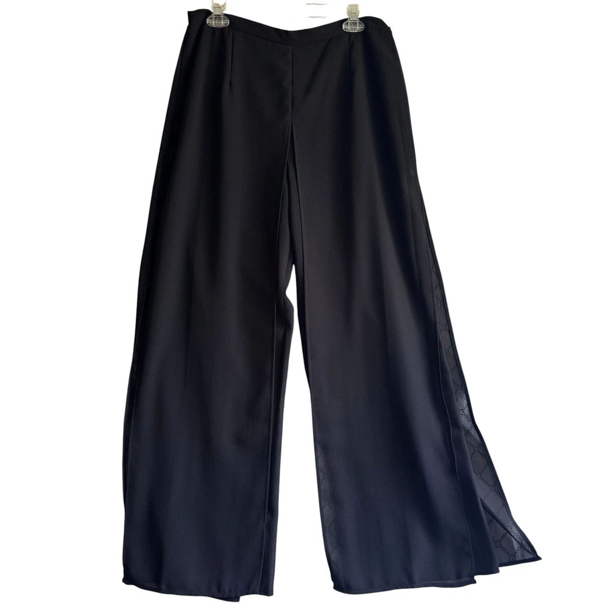 Chiffon Wide-Leg Black Pants for Women for sale | eBay
