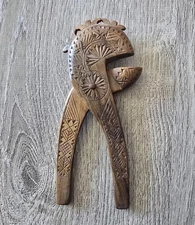 Carved Wood Nutcracker Scandinavian Folk Art Beautiful Patina 