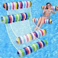 Pool Floats Adult, 2 Pack Inflatable Pool Floats, 4-in-1 Multi-Purpose Rafts