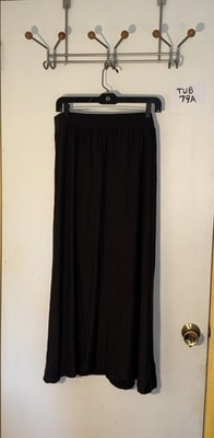 Terra &Sky Long Black Skirt With Elastic Waistband Size14 W