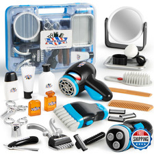 JOYIN Barber Shop Pretend Role Play Toy, 23 Pcs Kids Shaving Kit for Boys, Hairc