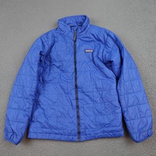 Patagonia Nano Puff Jacket Kids Large 12 Blue Puffer Primaloft Full Zip 68001