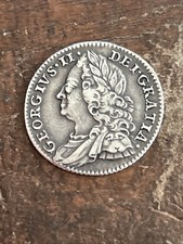 1757 George II Silver Sixpence Coin Very Fine