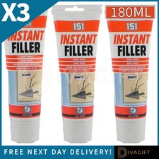 3 x WHITE WALL FILLER 180ML INTERIOR EXTERIOR READY TO USE INSTANT FILLER SEAL