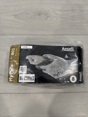 Ansell HyFlex 11-801 (12 PAIRS) Foam Nitrile Coating Work Gloves Size 8 Medium