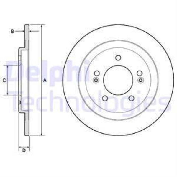 Delphi 2X Bremsscheibe Hinten Ø284 Mm FüR Hyundai I30 GD 1.4 1.6 Crdi GDE-image