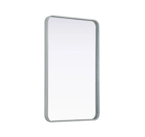 Elegant Decor Contour Metal Rectangle Mirror 22X36" Silver - Picture 4 of 11