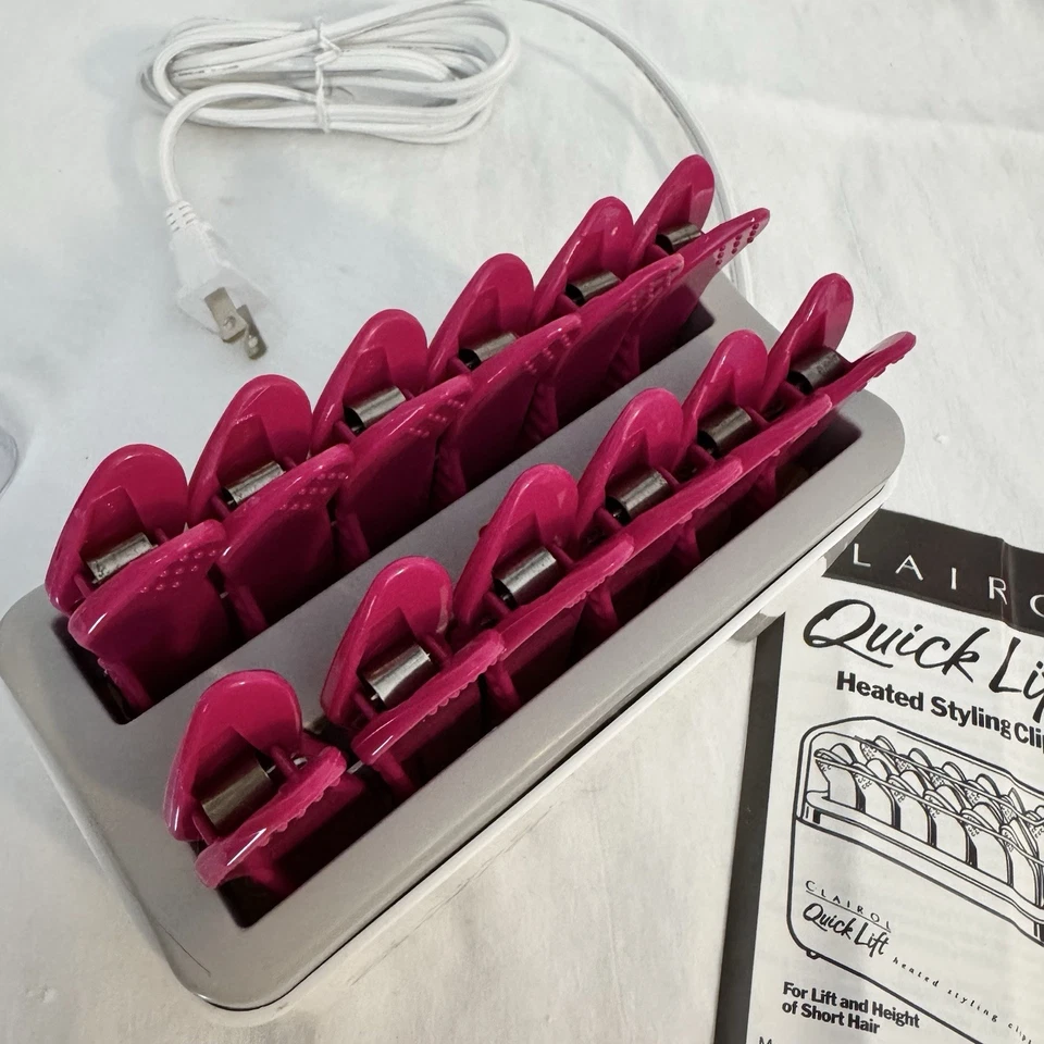 Vintage 90s Clairol Quick Lift Heated Hair Volume Styling Clips TESTED - Image 2 of 4