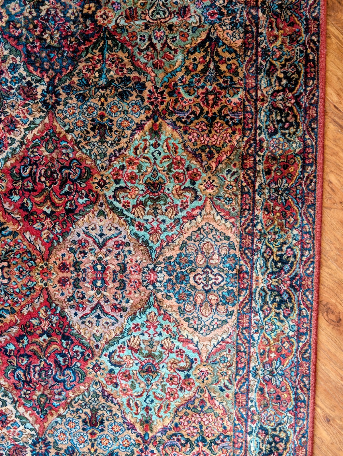 Karastan Vintage Kirman Wool Rug Large 6x9 Professionally Cleaned Estate Find