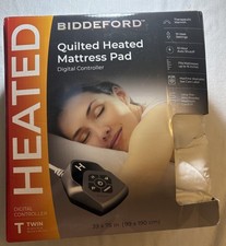 Biddeford Quilted Electric Heated Mattress Pad 10 Set Digital Controller Twin