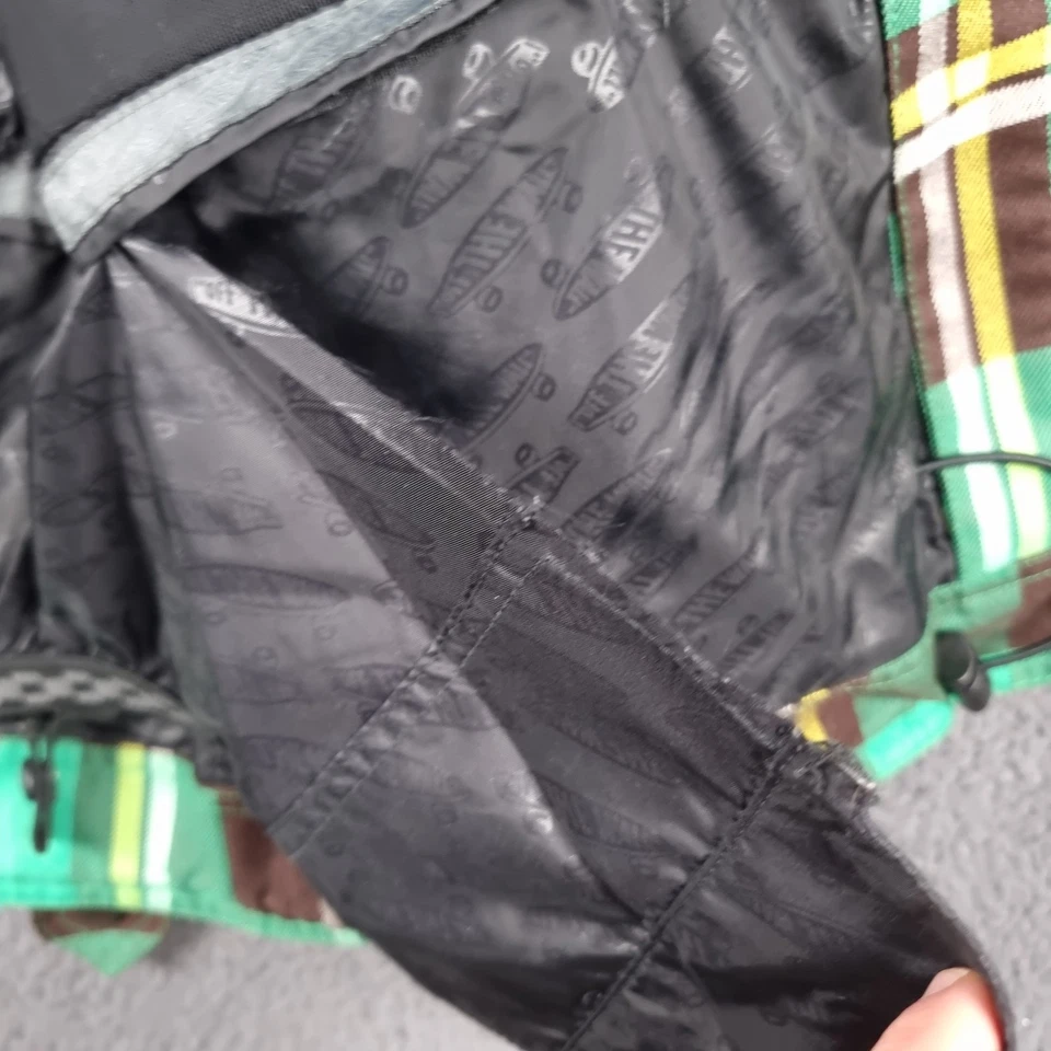 Chaqueta VANS Para Hombre M Mediana Verde Cuadros Esquí Snowboard Abrigo Impermeable Con Capucha Foto 4 de 4