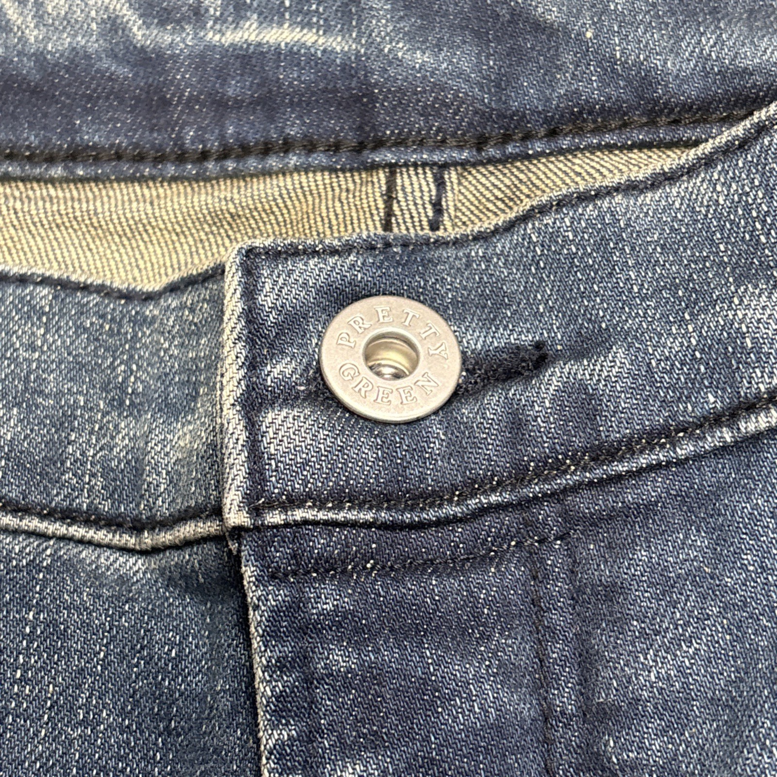 Pretty Green Jeans 36x32  Denim Burnage Regular Fit Button Fly New Fits 35 X 31 - View 7