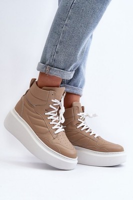 Plateau Sneaker hochwertiges Natur-Leder, Model 192938 Step in style