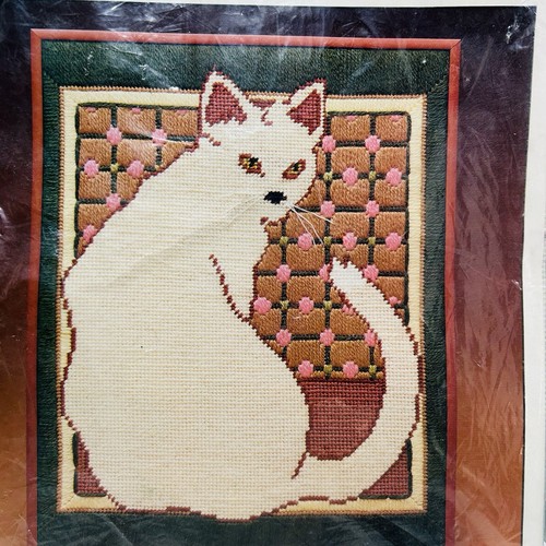 Fiddlesticks Classic Cat Needlepoint Kit Vintage 1980s Current Crafts Yarn - Bild 5 von 9