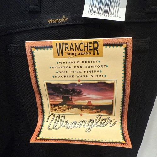 Men's Wrangler® Wrancher Black 82BK Dress Pants Size 40 X 32 NWT - Foto 2 di 6