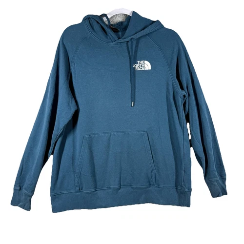 VETEMENTS Felpa con cappuccio pullover The North Face donna blu retro taglia large vestibilità rilassata