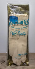 Van Raalte Nylon Flexibles Vintage Gloves Oyster w/ Pearl Trim NWT READ MORE