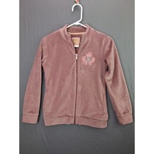 Sweet Dreams Velour Track Jacket Girls 16Y Pink Y2K Rhinestone Chic Couture