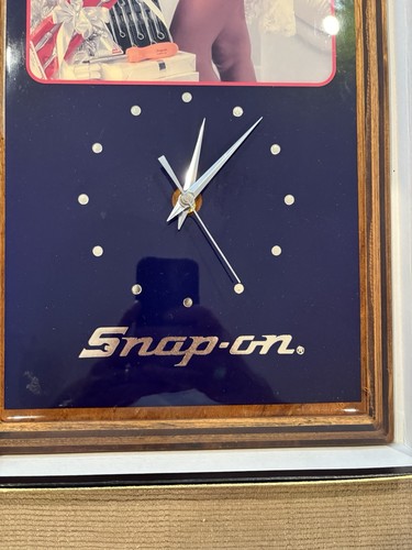 Vintage Snap On Tool Advertising Pin Up Christmas Wall Clock 23”x11” Collectible - Picture 3 of 7