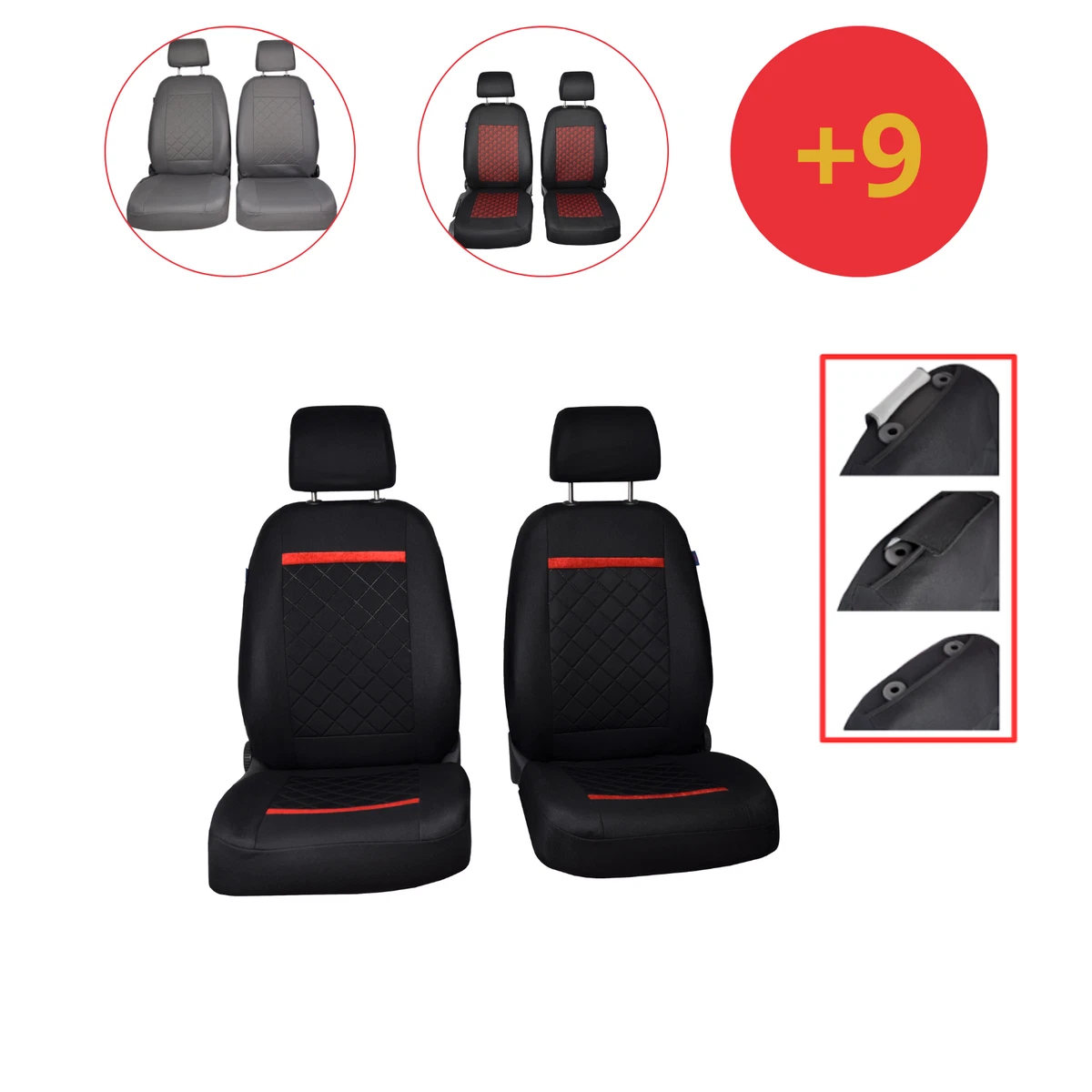 Rmg-distribuzione Coprisedili Anteriori Per MITSUBISHI L200 (2009-) IV/V - Poliestere Nero/Grigio, 3mm Con Spugna