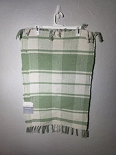 New With Tags True Living Scatter Rug Green And White with Tassels 20”x30”