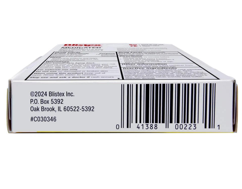 Blistex 五星护唇膏 SPF 30 护唇膏,0.15 盎司 12 件装 — 第 4/4 张图片