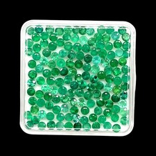 6 mm Natural Colombian Green Emerald 100 Pcs Round Lot Loose Certified Gemstone