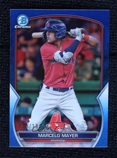 2023 Bowman Draft Chrome Blue Refractor 138/150 Marcelo Mayer #BDC-20 1v3