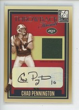CHAD PENNINGTON AUTO PATCH /10 2005 DONRUSS ELITE THROWBACK THREADS JERSEY # 1/1
