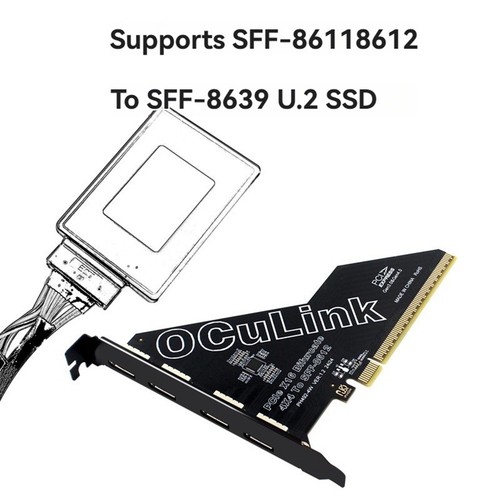 PCIe 4.0 X16 auf 4 Ports Oculink SFF-8611&8612 Adapterkarte Unterstützt SFF2723 - Bild 7 von 8