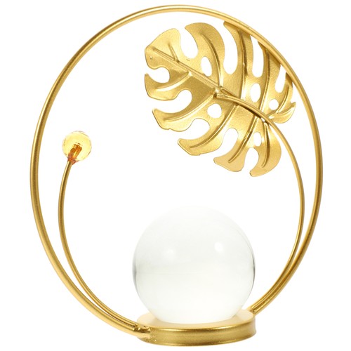 Turtle Leaf Ornament Office Crystal Sphere with Stand Desktop Ornaments Ball - Picture 6 of 12