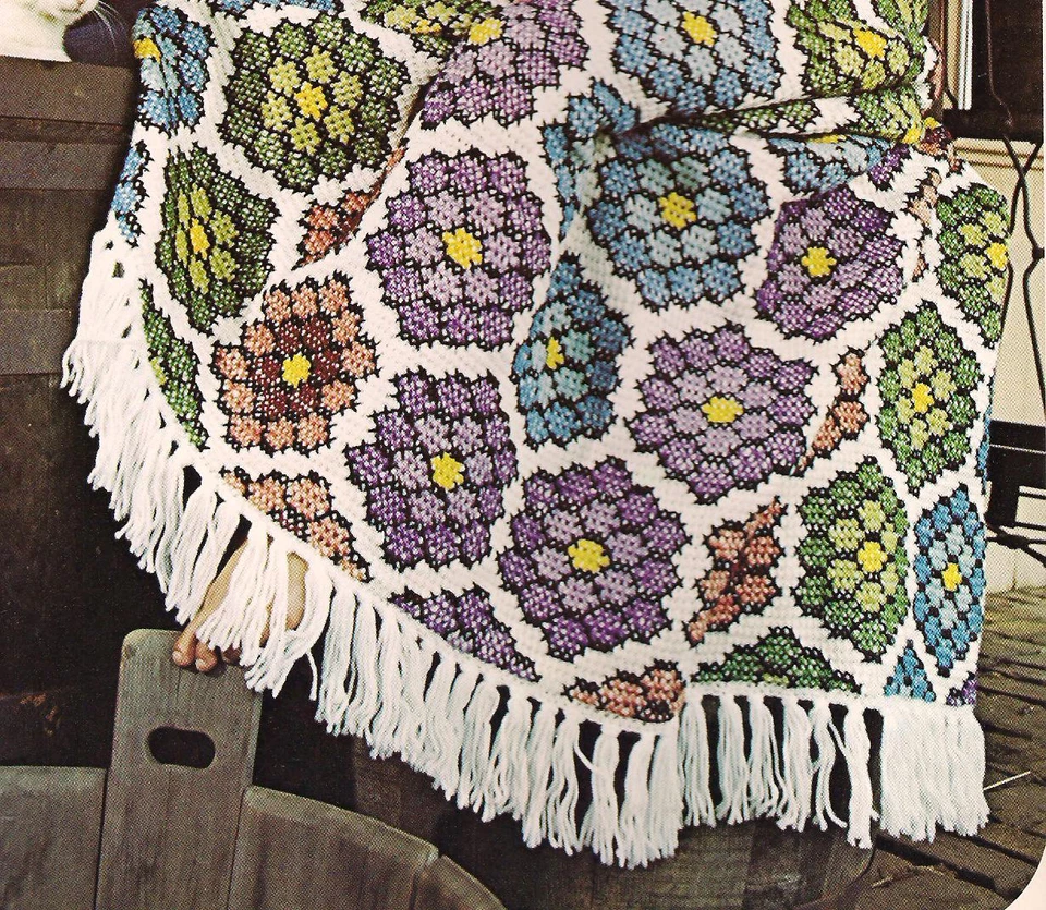 Afghanery: knit, crochet, afghan stitch, PATTERNS, wedding ring, indian blanket - Image 2 of 4