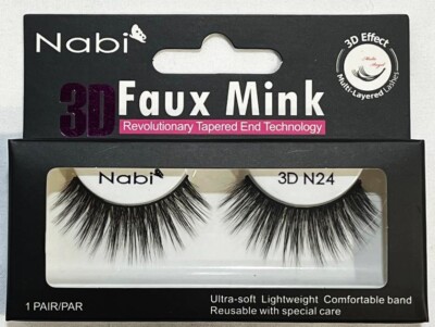 False Eye Lashes 3D Faux Mink Nabi 3D N24 Reusable Beauty Fashion Lightweight