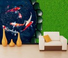 3D Süßer Weisser Koi H27 Tapete Wandbild Selbstklebend Abnehmbare Aufkleber Erin