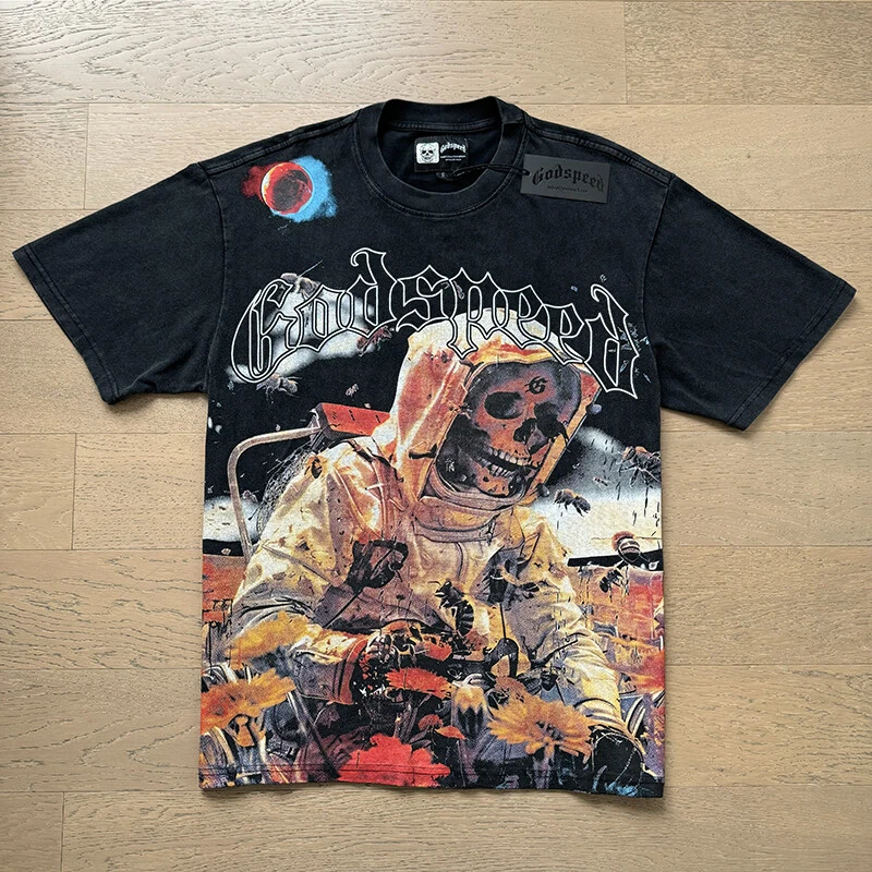 NEW Mens Godspeed Skeleton picking honey Tee Washed Short sleeved T-shirt - Image 2 of 4