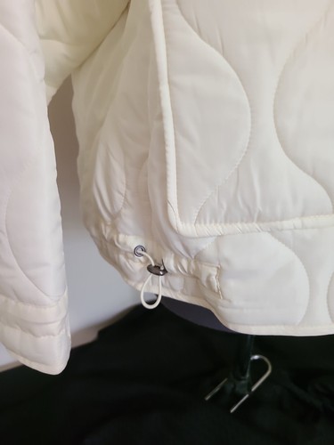 Giacca trapuntata donna marca Lucky bianca zip M tasche impermeabili nuova con etichette $178 - Foto 4 di 14