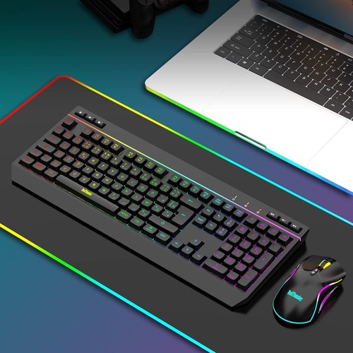 K20 Rechargeable Kabelloses Gaming Tastatur und Maus Set, QWERTZ DE Layout, R... - Afbeelding 8 van 9