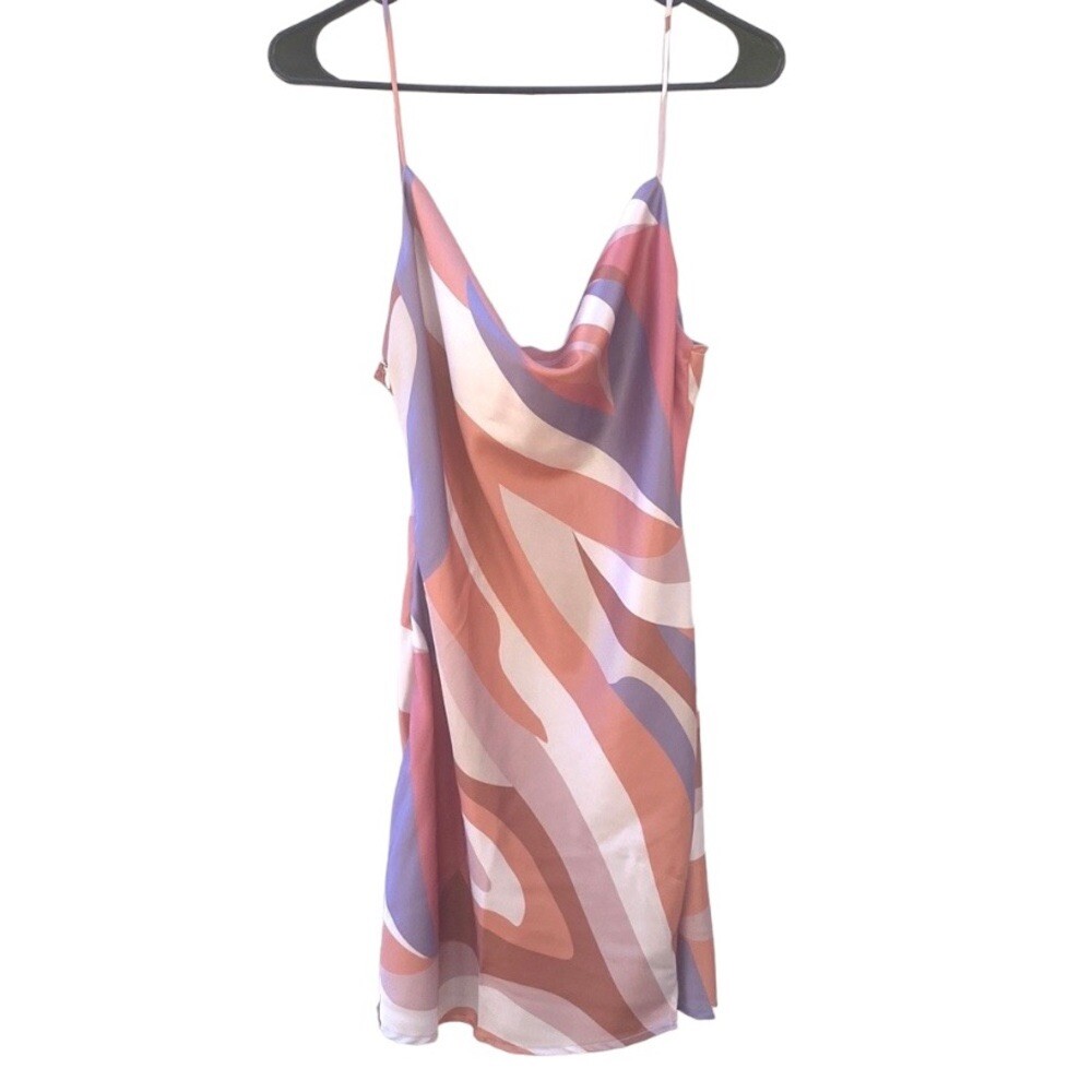 Princess Polly Womens size 6 sleeveless colorful satin cowl neck mini dress  NWOT | eBay