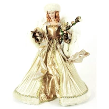 SEASON'S DESIGN 16'' WHITE & GOLD ANGEL, TREE TOPPER