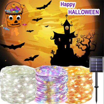 50/100/200LED Solar String Lights Outdoor Waterproof Path Lawn Garden Decor Lamp