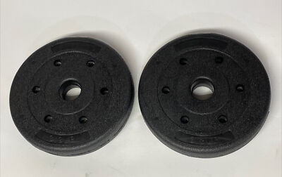 2- 1.5KG/3.3LB Weight Plates Disks Vinyl Black Pair New
