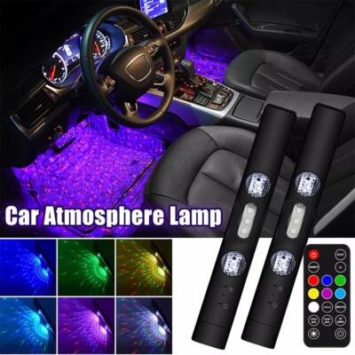Car Atmosphere Wireless RGB Roof Star Light USB Auto Interior LED Remote Co U5N5