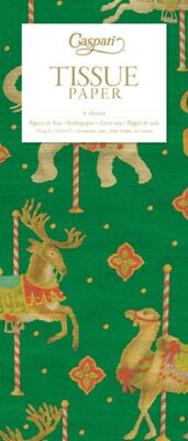 Geschenkpapier Merry go rund grün Weihnachten Caspari 4 Blatt 50x75cm
