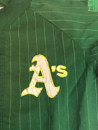 Vintage Oakland Athletics Starter Jersey Size XL Pinstripes Distressed Baseball - Picture 2 of 12