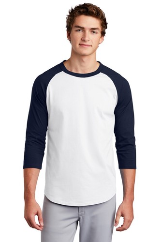 Sport-Tek T200 Men's Cotton Colorblock Raglan Sleeve Sports Jersey T-Shirt - Picture 46 of 57