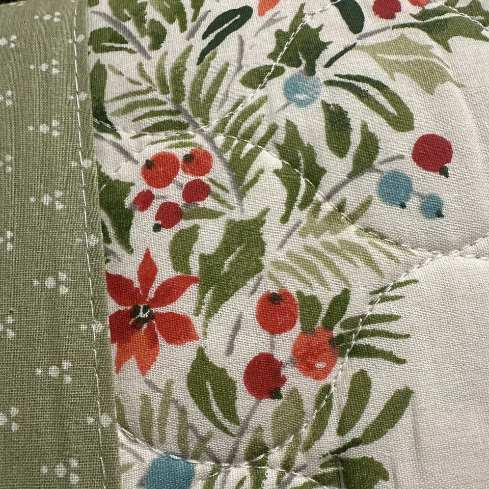 Juego completo de edredón de algodón Laura Ashley Merry Pine Christmas Holiday/Queen Foto 4 de 4