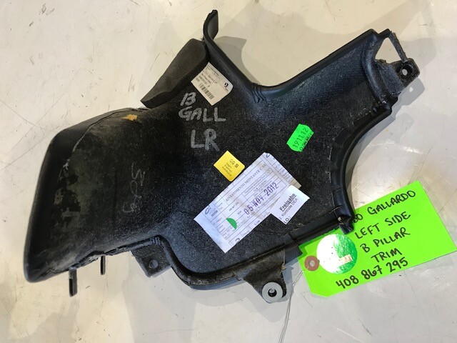 13 LAMBORGHINI GALLARDO LP560 OEM LEFT BLACK LEATHER B-PILLAR TRIM 408867295
