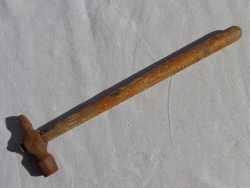 Vtg Russian Hammer Iron Head Soviet Hand Tool Wood Carpentry Construction USSR - Picture 6 of 12