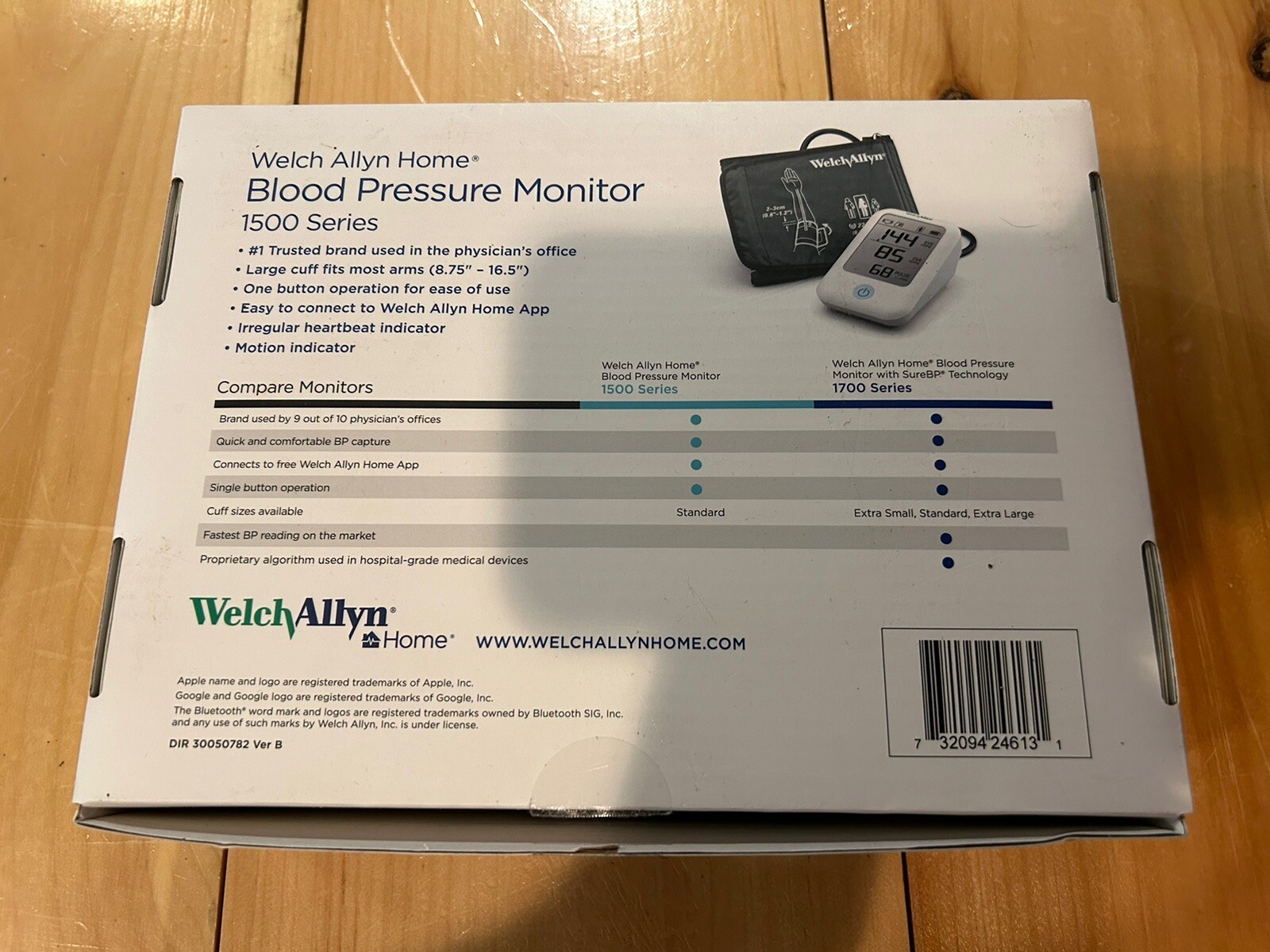 Welch Allyn Home Blood Pressure Monitor 1500 Series White Tested