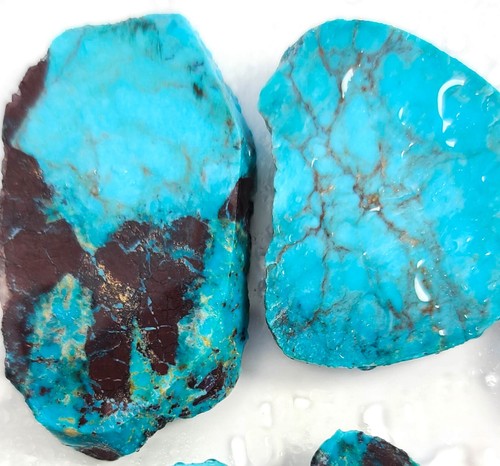 GS924 Hardy Pit Kingman turquoise rough slabs 57.3 grams; lapidary - Picture 5 of 10